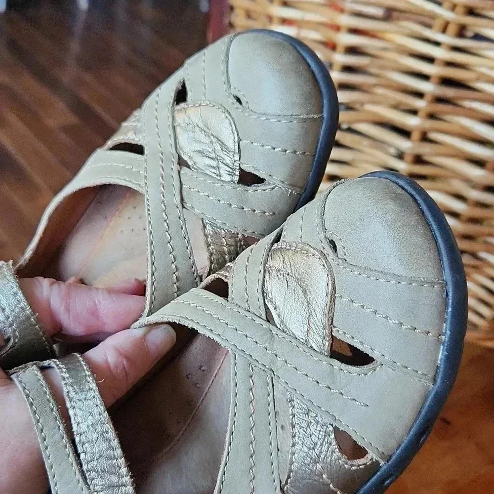Cobb Hill Parker Mary Jane Flat sz 8‎ Linen Leather - Picture 12 of 13